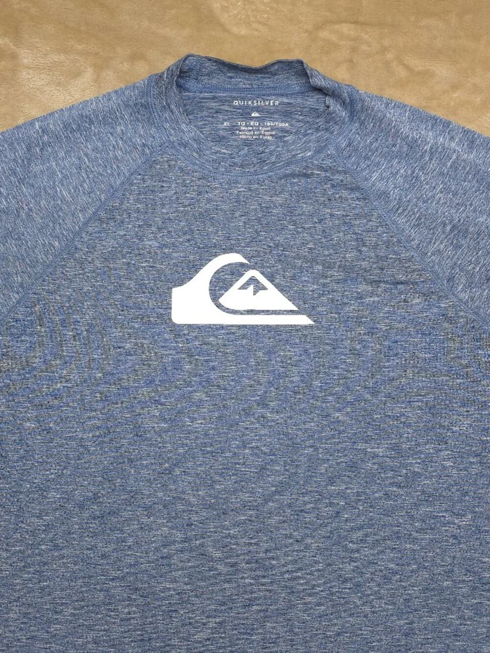 Quiksilver All Time Men's XL Blue Long Sleeve Surf Swim Rash Guard - Runs Small